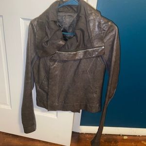 Rick Owens Classic Leather Biker Jacket sz US 10